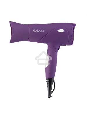 Фен для волос Galaxy Line GL 4315, сиреневый, 1800 Вт, 2 скорости, 3 температурных режима, функция «холодный воздух», защитная решетка, насадка-концентратор, подвесная петля, складная ручка
