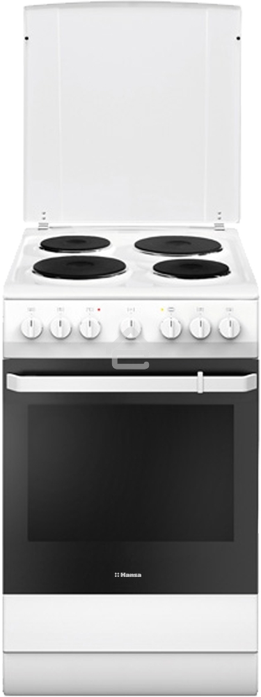 Плита электрическая Hansa FCEW54109 белый, конфорок 4 шт, духовка 65 л, 50 см x 85 см x 60 см