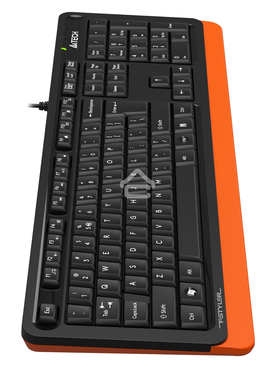 Клавиатура A4Tech Fstyler FKS10 проводная, USB, черный/оранжевый