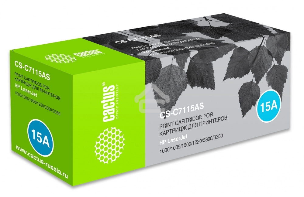 Картридж лазерный Cactus CS-C7115AS черный (2500 стр.) для для принтеров HP LaserJet 1000/1005/1200