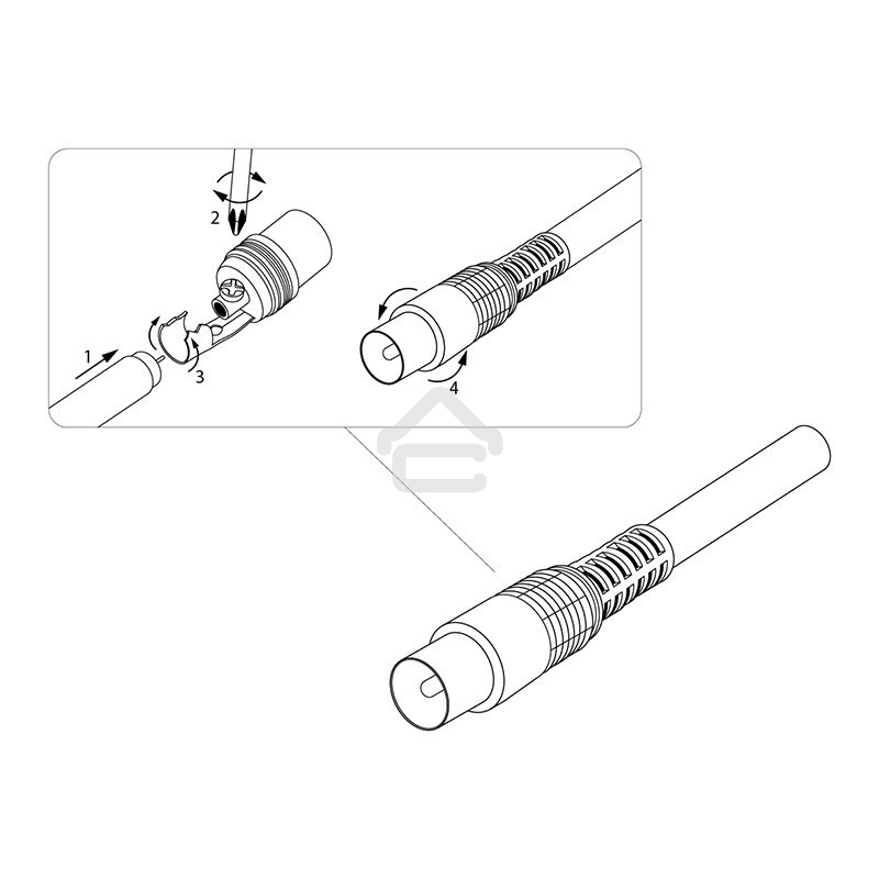 Разъем штекер TV без пайки черный PROCONNECT