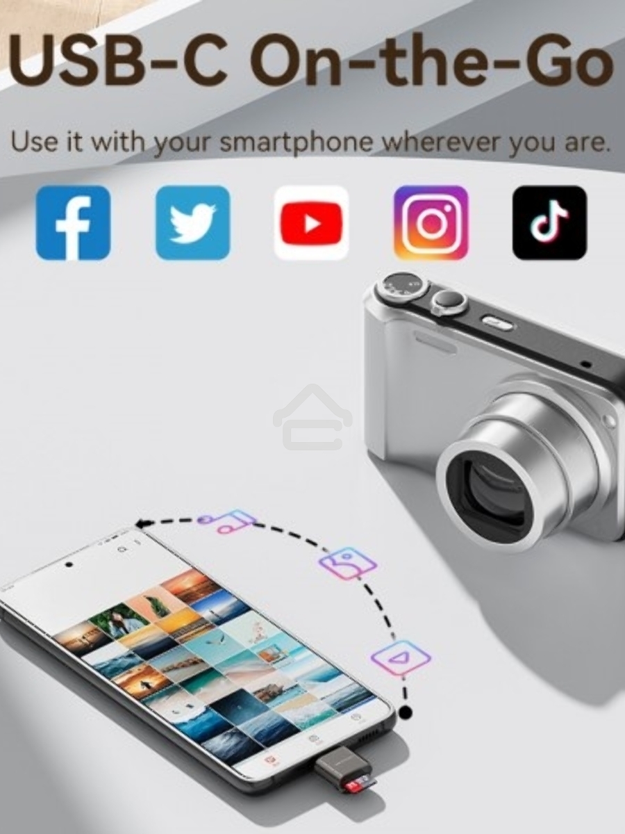 Картридер Vention OTG USB 2.0 CM / MicroSD - Серый