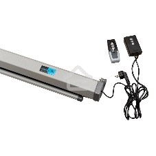 Экран 250x250 см Motoscreen 1:1 настенно-потолочный рулонный (моторизованный) 139' фибергласс, серый корпус