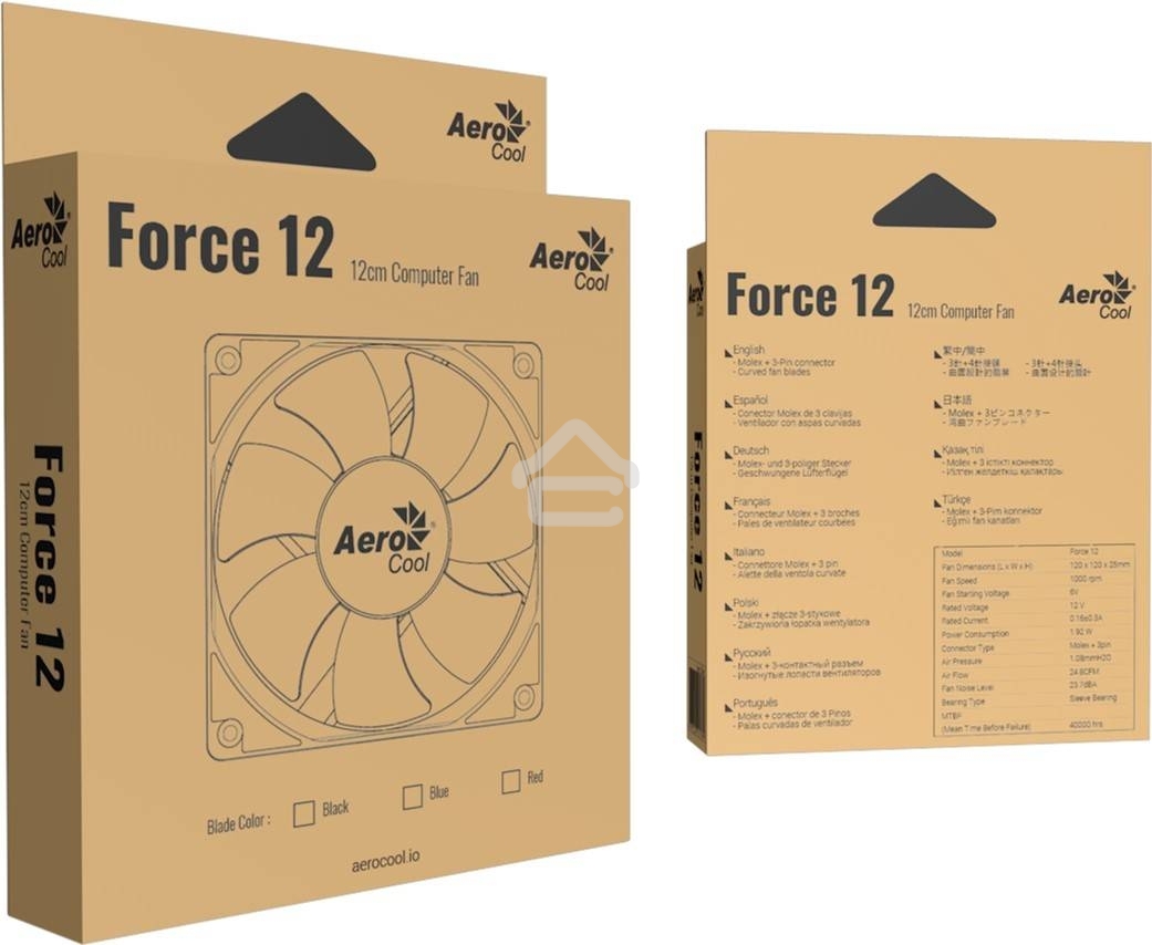 Вентилятор для корпуса Aerocool / Formula Force 12 PWM черный, 120 мм, 1500 об/мин, 27.5 дБ, 4 pin