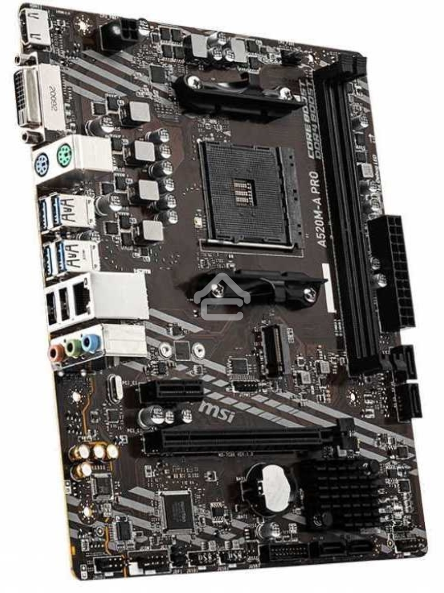 Материнская плата MSI A520M-A PRO, AM4, AMD A520, 2xDDR4, 4xSATA, 1xM.2, 1xPCIe 3.0 x16, 1xDVI-D, 1xHDMI, 1x 1Gb LAN, 2xUSB 2.0, 4xUSB 3.2 Gen 1, 3x3.5 мм, 7.1, mATX