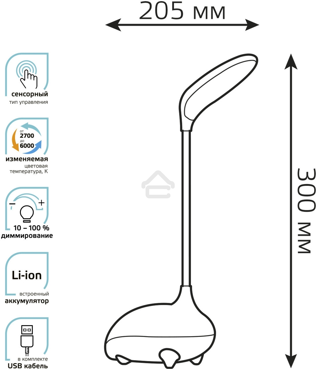 Светильник Gauss Qplus GTL701 (GT7014) настольный LED розовый 6Вт