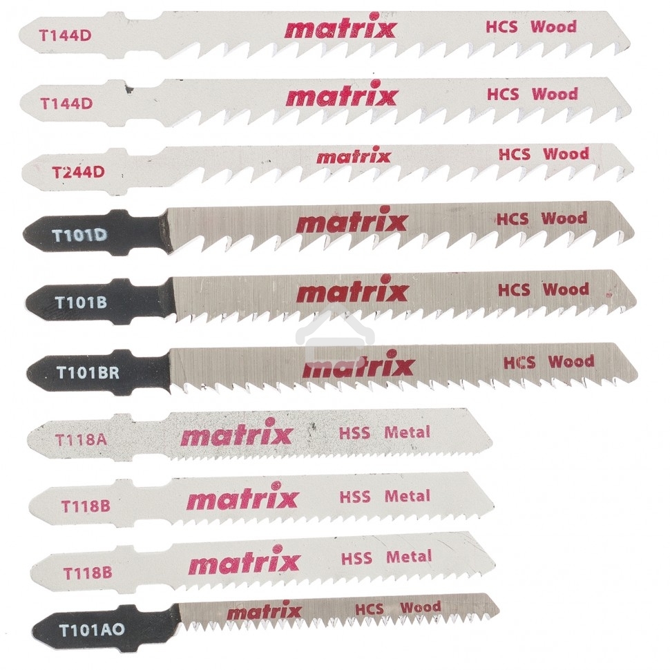 Набор полотен Matrix для электролобзика универсальный, 10 шт, T-SET1001