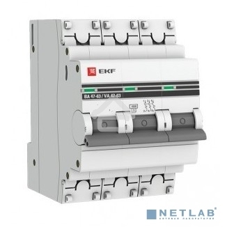 Выключатель автоматический EKF mcb4763-3-06C-pro 3P 6А (C) 4,5kA ВА 47-63 EKF PROxima