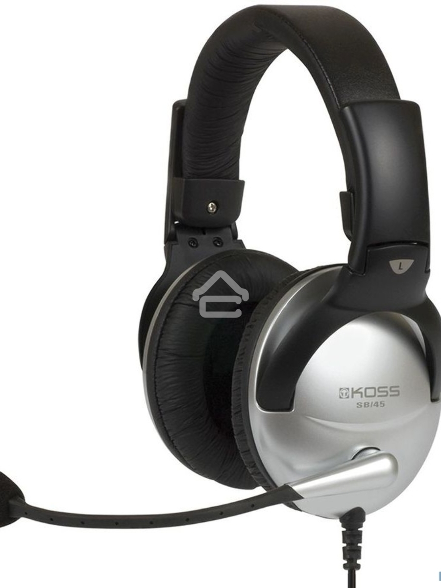 Наушники KOSS SB-45 USB {Гарнитура, закрытого типа с электретным микрофоном и VC,част. 18-20000 Гц,импеданс 100 Ом, чувствительность 103 дБ, шнур 2,4м, USB-подключение к ПК}