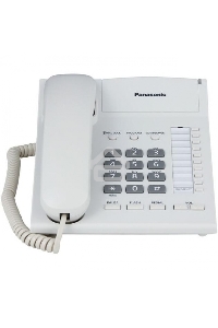 Телефон проводной Panasonic KX-TS2388RUW белый {индикатор вызова,повторный набор последнего номера,4 уровня громкости звонка}