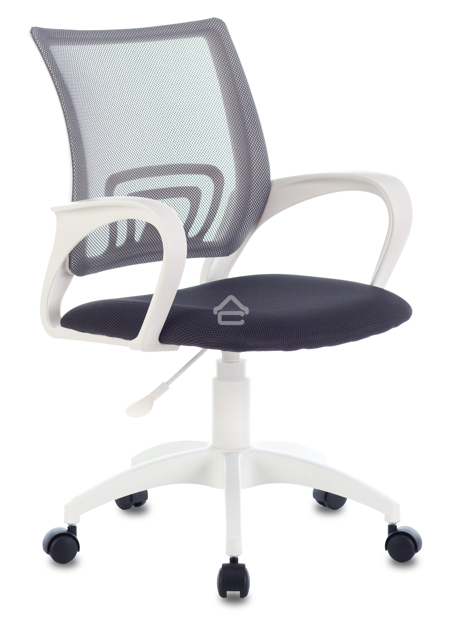 Кресло компьютерное Бюрократ CH-W695NLT TW-04 TW-12 темно-серый, сетка/ткань, крестовина пластик, пластик белый