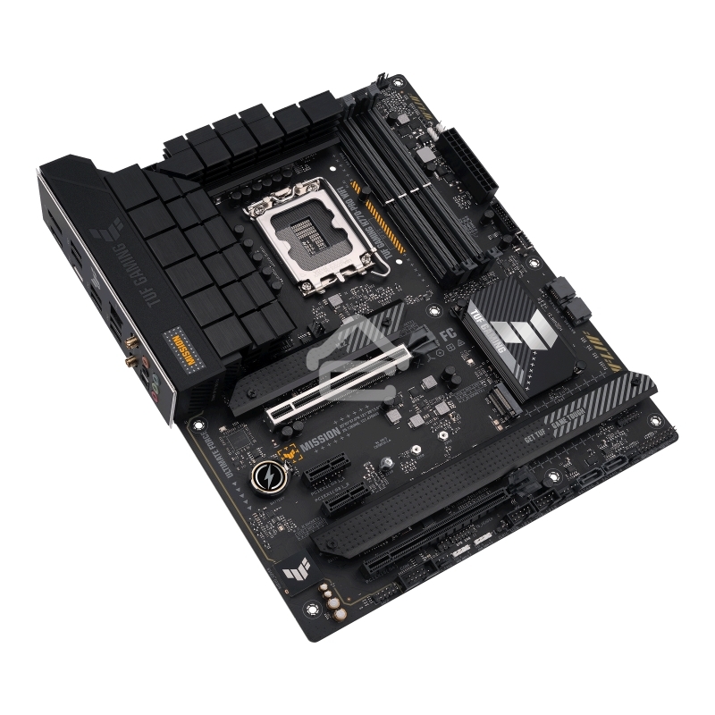 Материнская плата ASUS TUF GAMING H770-PRO WIFI, LGA 1700, Intel H770, 4xDDR5, 4xSATA, 4xM.2, 1xPCIe 5.0 x16, 1xPCIe 4.0 x4, 2xUSB-A 3.2 Gen 2, 4xUSB-A 3.2 Gen 1, 1xUSB-C 3.2 Gen 2x2, 1x2.5Gb LAN, 5x3.5 мм, 7.1, Standard-ATX