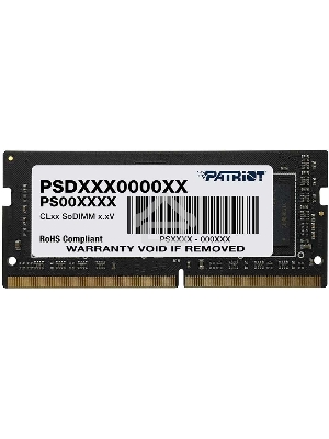 Оперативная память Patriot Signature, DDR4, 16GB (1x16 GB), 2666 MHz, CL19, SO-DIMM