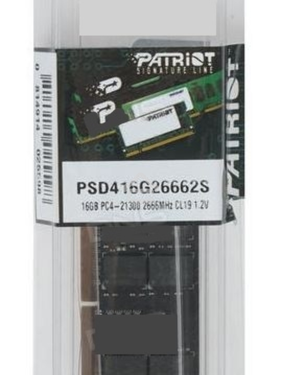 Оперативная память Patriot Signature, DDR4, 16GB (1x16 GB), 2666 MHz, CL19, SO-DIMM