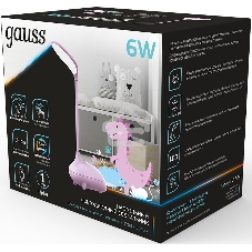 Светильник Gauss Qplus GTL701 (GT7014) настольный LED розовый 6Вт