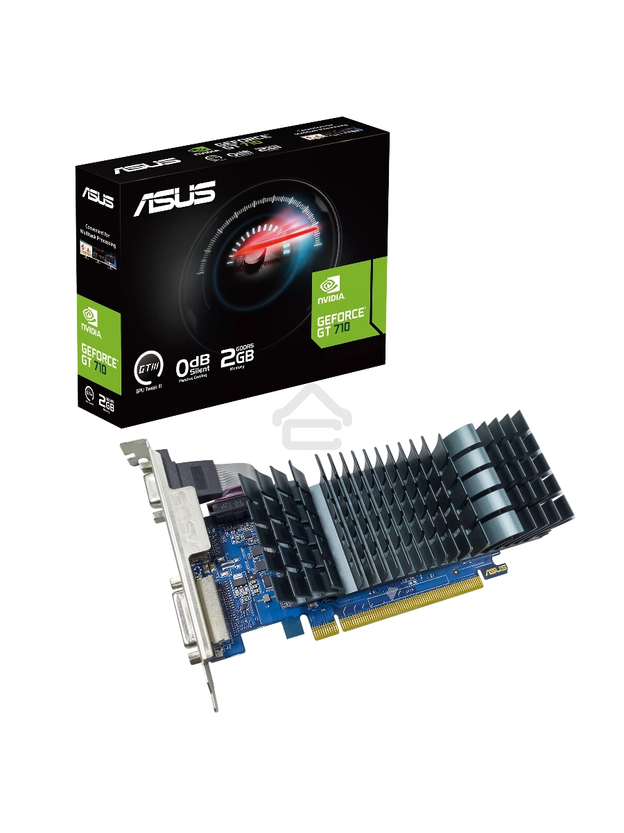 Видеокарта Asus PCI-E GT710-SL-2GD5-BRK-EVO NVIDIA GeForce GT 710 2Gb 64bit GDDR5 954/5012 DVIx1 HDMIx1 CRTx1 HDCP Ret low profile