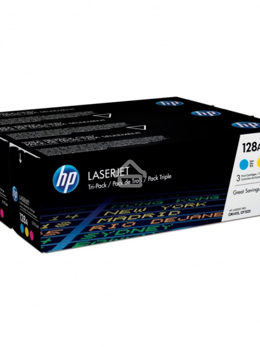 Картридж лазерный комплект HP CF371AM голубой/пурпурный/желтый для LaserJet PRO CP1525N/CP1525NW (3 х 1300)