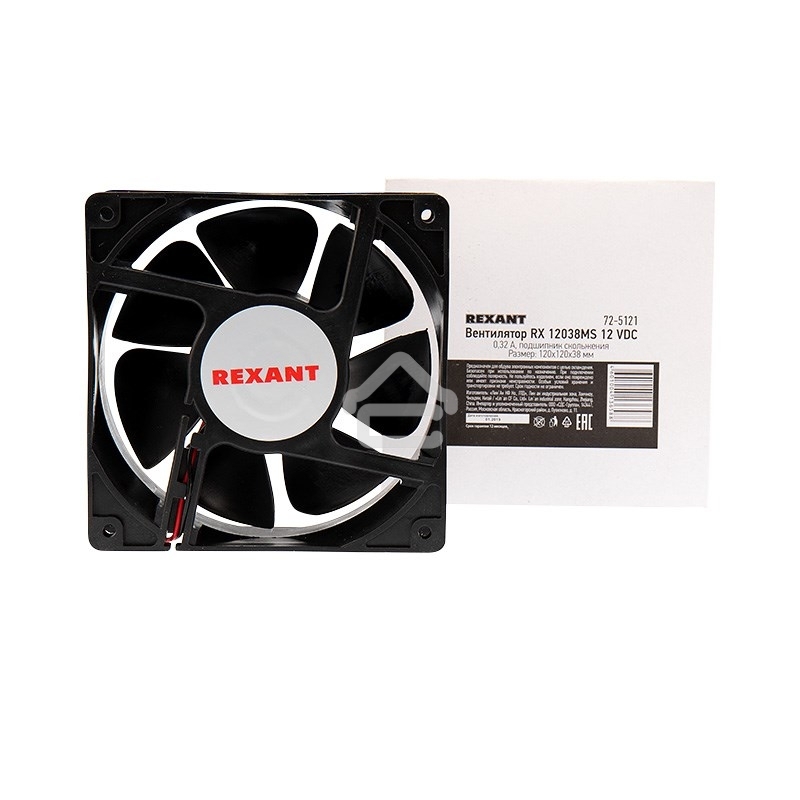 Вентилятор для корпуса Rexant RХ 12038MS 12 VDC черный, 120 мм, 2300 об/мин, 36 дБ, 2 pin