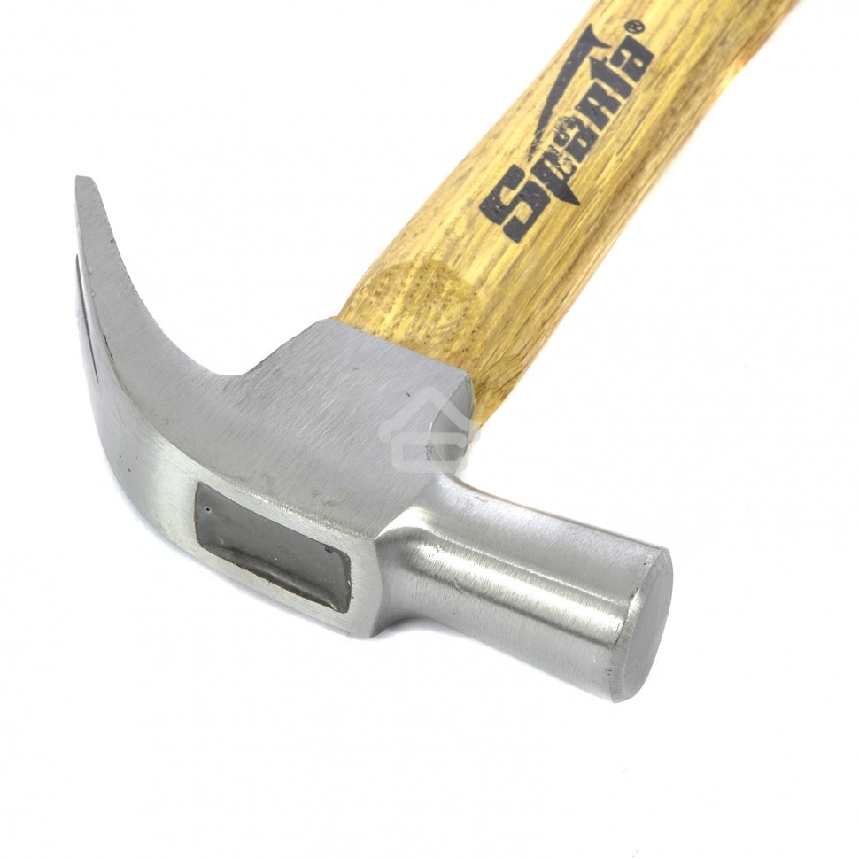 Молоток-гвоздодер Sparta 225 г, боек 22 мм, деревянная рукоятка