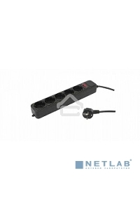 Сетевой фильтр PC Pet AP01006-3-BK 3м (5 розеток) черный