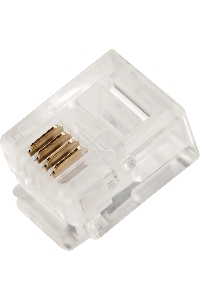 Коннектор Lanmaster TWT-PL12-6P4C/JR100, UTP кат.3 RJ12, прозрачный (упак.:100шт)