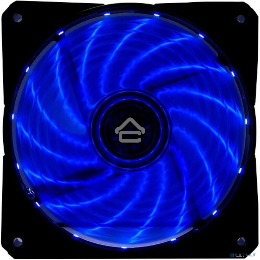 Вентилятор для корпуса Digma DFAN-LED-BLUE черный, 120 мм, 1200 об/мин, 23 дБ, 4 pin