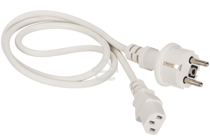 Шнур питания Lanmaster C13-Schuko, 3х0.75, 220В, 10А, белый, 3 метра