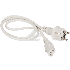Шнур питания Lanmaster C13-Schuko, 3х0.75, 220В, 10А, белый, 3 метра