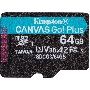 Флеш карта  Kingston 64GB microSDXC Canvas Go Plus 170R A2 U3 V30 Single Pack w/o ADP EAN: 740617301175