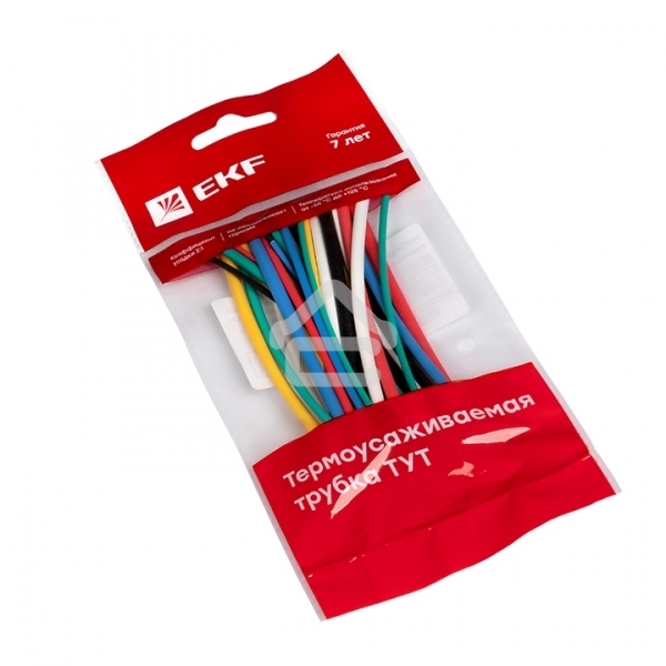 Набор трубок термоусадочных ТУТ 1/0.5; 1.5/0.75; 2/1; 2.5/1.25; 3/1.5 (6 цветов по 5шт 100мм) PROxima EKF tut-n-2-r