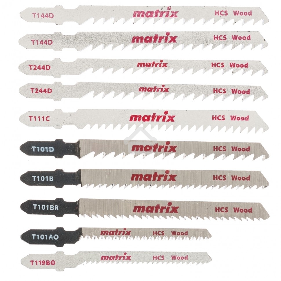 Набор полотен Matrix для электролобзика по дереву, 10 шт, T-SET1007