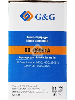 Картридж лазерный G&G GG-Q6001A голубой (2000 стр.) для HP CLJ 1600/2600/2605N, LBP 5000/5100