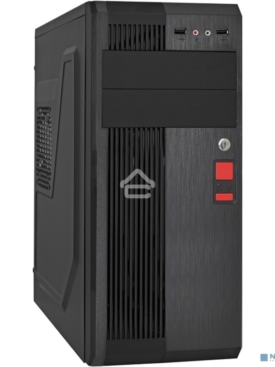Компьютерный корпус Miditower ExeGate UN-605B-UN600 (ATX, БП UN600 с вент. 12см, 2*USB, аудио, блокировка, черный)