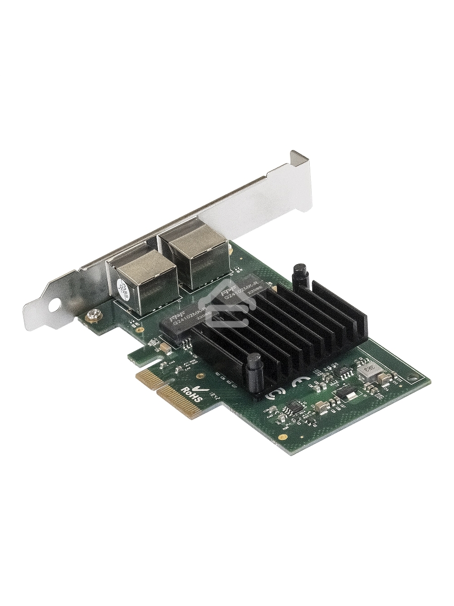 Сетевой адаптер ExeGate EXE-I350-T2V2 (PCI-E x4 v2.1, порты 2xRJ45 (медные), 10/100/1000Mbps, Gigabit NIC Intel Chipset NHI350AM2)