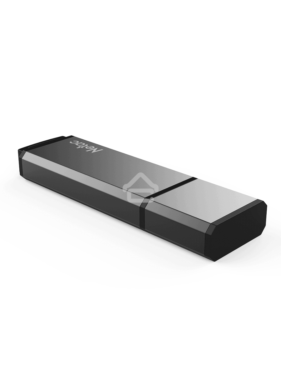 Флеш диск Netac U351, NT03U351N-256G-30BK, 256Gb, USB3.0, с колпачком, металлическая чёрная