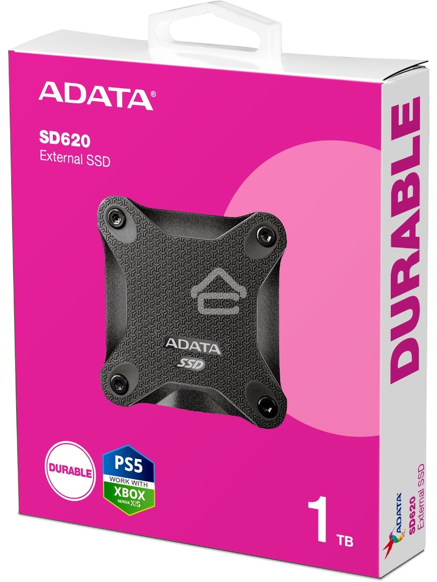 Внешний накопитель SSD 1TB A-DATA SD620, External, USB 3.2, [R/W -550/500 MB/s] черный