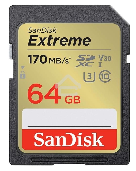 Флеш карта SD 64GB SanDisk SDXC Class 10 V30 UHS-I U3 Extreme 170MB/s