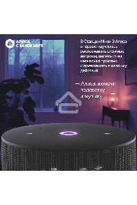 Умная колонка Yandex Станция Мини 3 Алиса черный 12W 1.0 BT/Wi-Fi