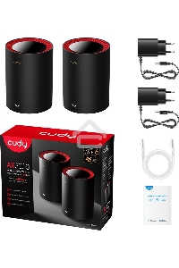 Бесшовный Mesh роутер Cudy M3000(2-PACK) AX3000 10/100/1000/2500BASE-T, белый (упак.:2шт)