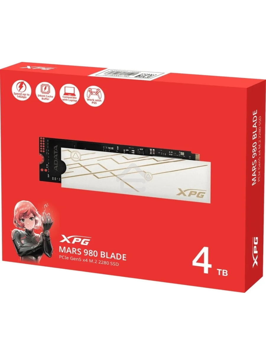 Твердотельный диск 4TB A-DATA XPG MARS 980 BLADE, M.2 2280, PCI-E 5x4, [R/W -14000/13000 MB/s] 3D-NAND