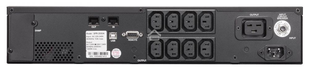 Источник бесперебойного питания Powercom Smart King Pro+ SPR-2000 LCD 1600Вт 2000ВА черный
