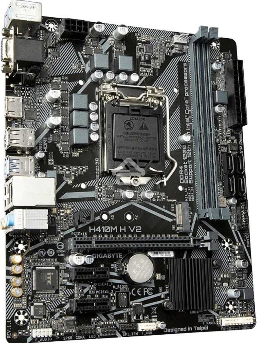 Материнская плата Gigabyte H410M H V2 (2.0/2.1), LGA 1200, Intel H470, 2xDDR4, 4xSATA, 1xM.2, 1xPCIe 3.0 x16, 2xPCIe 3.0 x1, 1xHDMI, 1xVGA, 1x 1Gb LAN, 2xUSB-A 3.2 Gen 1, 4xUSB-A 2.0, 3x3.5 мм, 7.1, Micro ATX