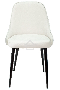 Стул для кухни Бюрократ KF-5_2 Velvet 20 комплект 2шт, молочный, металл черный на ножках (KF-5/VELV20_2)