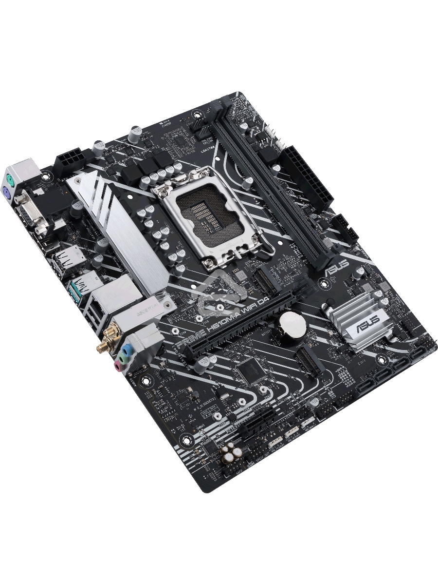 Материнская плата ASUS PRIME H610M-A WIFI D4, LGA 1700, Intel H610, 2xDDR4, 4xSATA, 2xM.2, 1xPCI-E 4.0 x16, 1xHDMI, 1xDisplayPort, 1x 1Gb LAN, 2xUSB-A 3.2 Gen 2, 4xUSB-A 2.0, 3x3.5 мм, 7.1, Micro-ATX