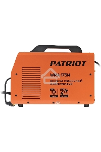 Полуавтомат сварочный инверторный PATRIOT WMA 175M MIG/MAG/MMA, полуавтоматическая сварка в среде газа (MIG/MAG) стальной и флюсовой проволокой 0.6/0.8 мм, сварка электродом (MMA) до 4мм, сварочный ток в режиме MIG: 40-170А; сварочный ток в режиме MMA: 40