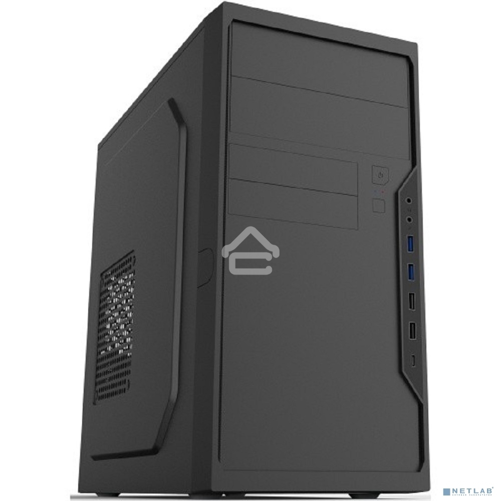 Компьютерный корпус Foxline FL-733R-FZ450R-U32C-PH mATX case, black, w/PSU 450W 12cm, w/2xUSB 2.0, w/2xUSB 3.0, w/1xType-C (USB 2.0), w/2xcombo audio, w/pwr cord, w/o FAN