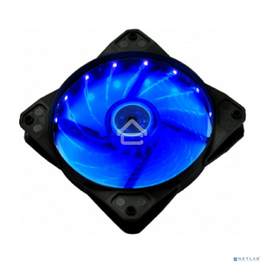 Вентилятор для корпуса Digma DFAN-LED-BLUE черный, 120 мм, 1200 об/мин, 23 дБ, 4 pin