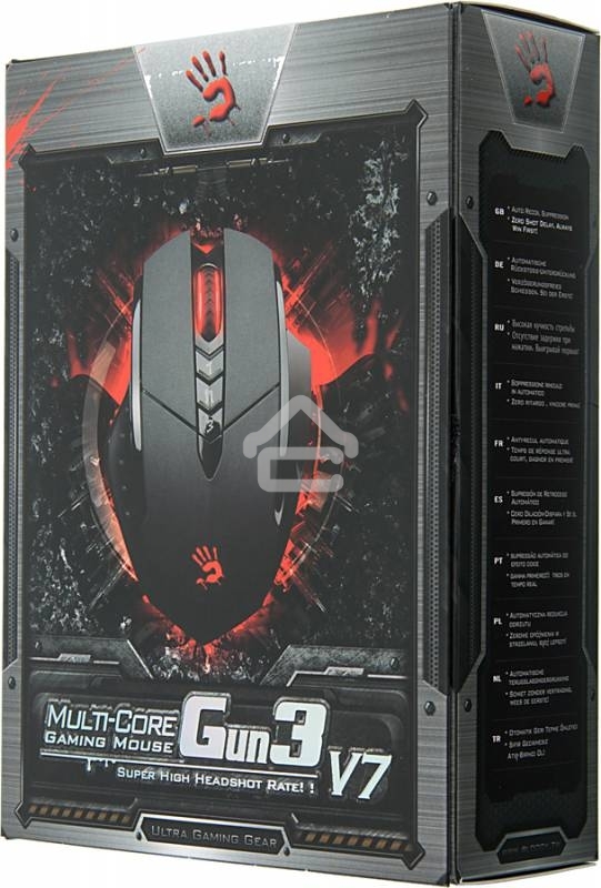 Мышь проводная A4Tech Bloody V7 черный, 3200 dpi, USB Type-A, кнопки - 8