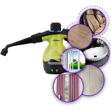 Пароочиститель ручной Kitfort KT-950 1000Вт черный/желтый