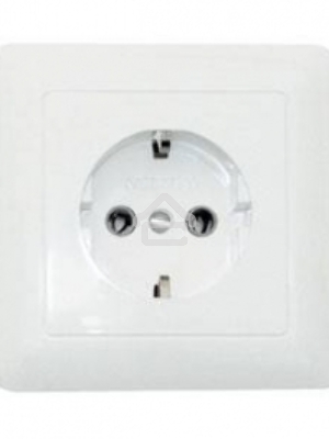 Розетка WESSEN RS16-134-B  ХИТ белый 1-я с/з 16А скрытый монтаж